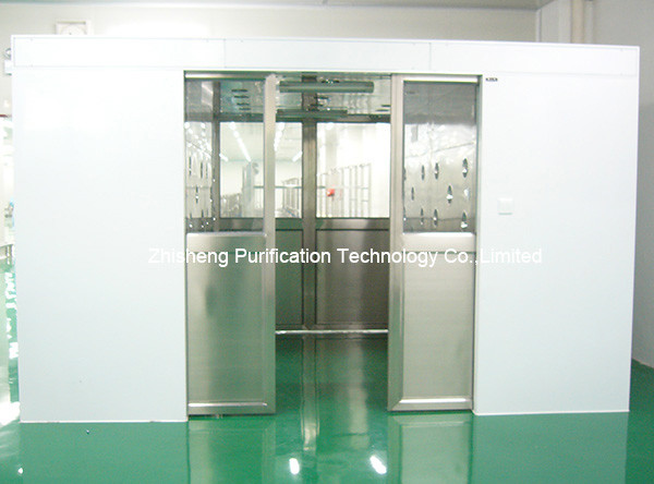 Tunnel automatique de douche d'air de portes coulissantes d'acier inoxydable de Double-feuille de peau grand pour des matériaux pour la pièce propre de la classe 100 3