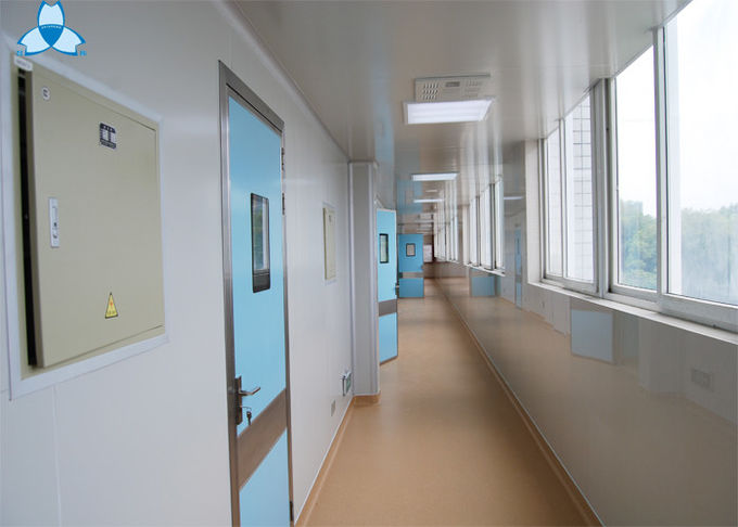 Filtre à air manuel d'hôpital d'oscillation, porte simple de chambre d'hôpital de feuille avec la fenêtre de visionnement 2
