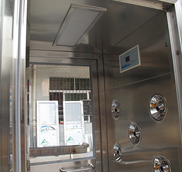Pleine douche d'air automatique du Cleanroom SUS304 pour 4 personnes avec le soufflement de trois côtés 0