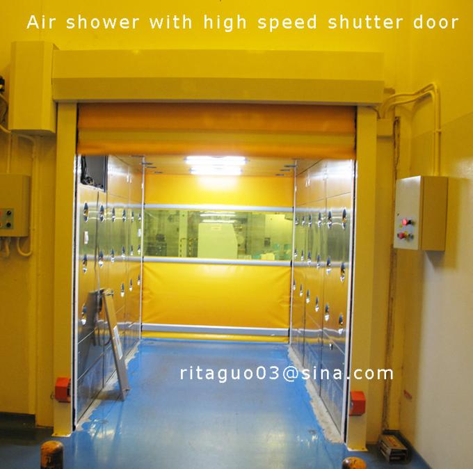 Douche d'air en acier laminée à froid de Cleanroom, pièce de douche d'air avec les portes à grande vitesse de volet 3