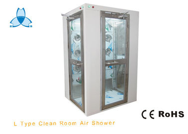 Douche d'air de Cleanroom de célibataire avec des portes de coin de 90 degrés, puissance du coup 800W