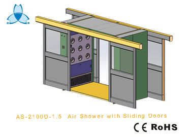 Douche d'air de CleanRoom de cargaison avec le double automatique de la largeur 1600mm - portes coulissantes de feuille