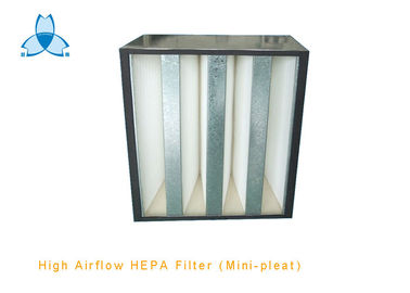 acheter V mini filtre à air de pli de cellules pour le haut air de circulation d'air manipulant l'unité, 99,97% vers le bas 0,3 um online manufacture