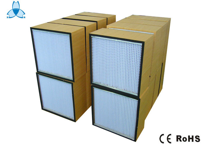 Cadre en bois de filtre à air de salle propre HEPA avec le séparateur de papier 610x610x150mm d'aluminium 0
