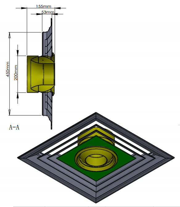 Grils et diffuseurs carrés combinés de climatisation 0
