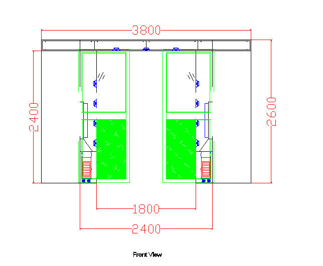 Type automatique caché de tunnel de cargaison pièce propre de douche d'air avec les portes coulissantes de double feuille 4