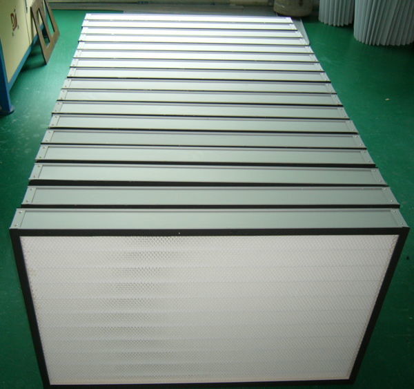 Mini filtre anodisé du pli HEPA de cadre en aluminium pour des applications de la pièce propre/CAHT 1